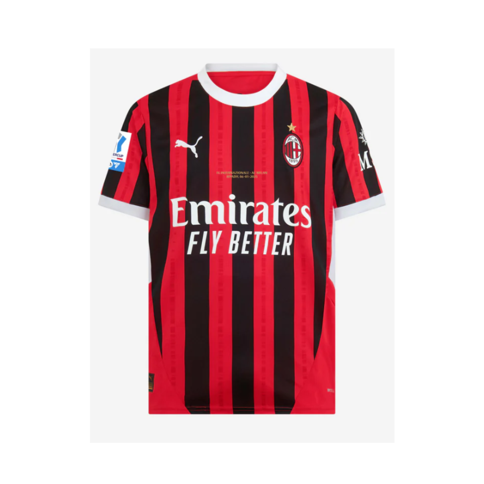 Maglia Milan Home Supercoppa 2025 con Patch Inclusa