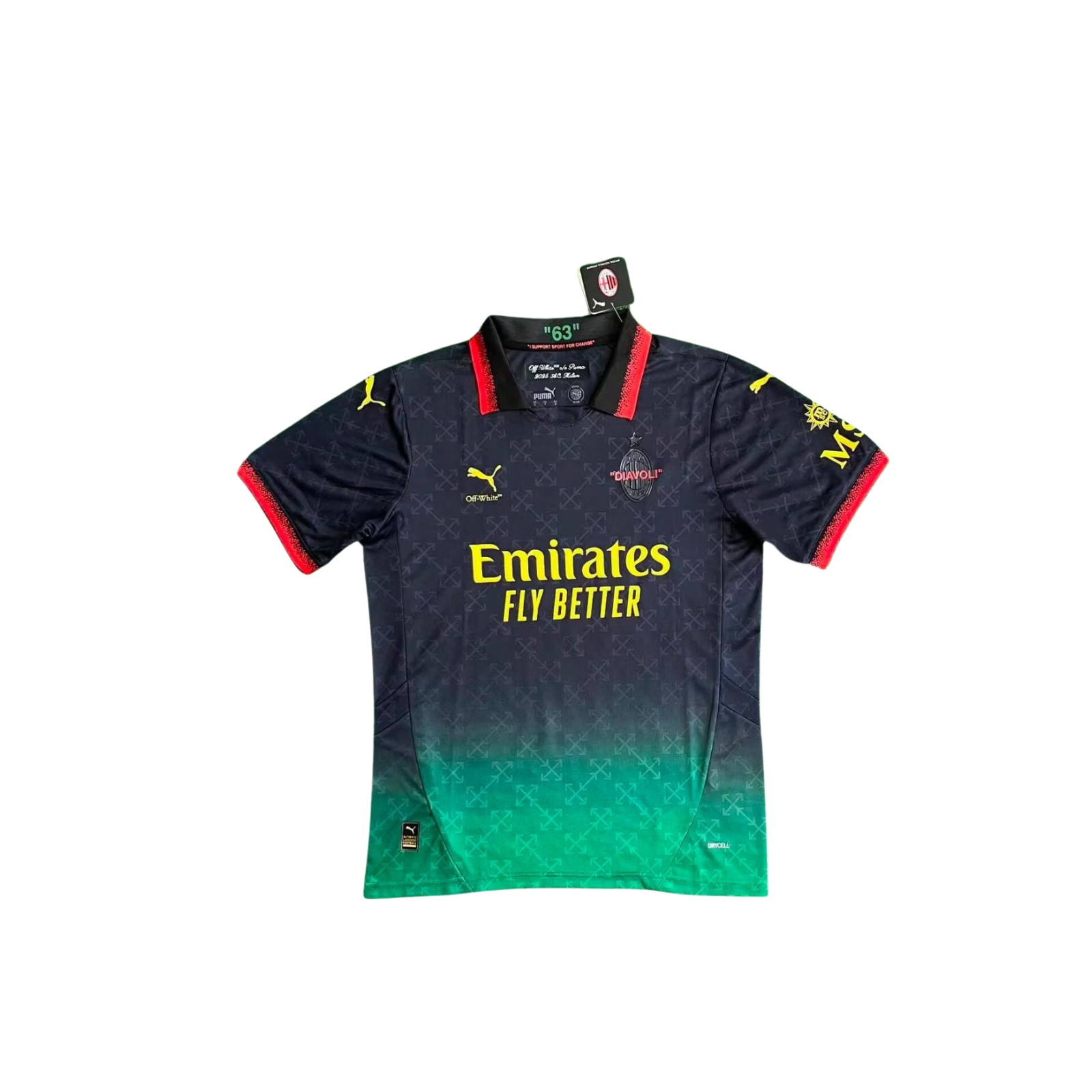 Quarta Maglia Off White Nera Milan 2025