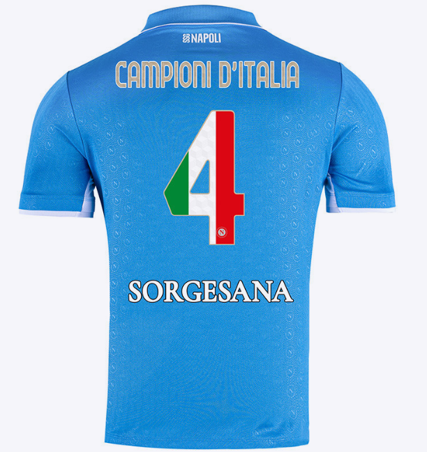 Maglia Napoli Home Campione d'Italia 4 con scudetto incluso 2024/25