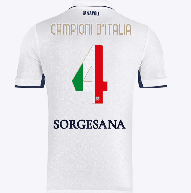 Maglia Napoli Away Campioni d'Italia 4 con scudetto incluso 2024/25