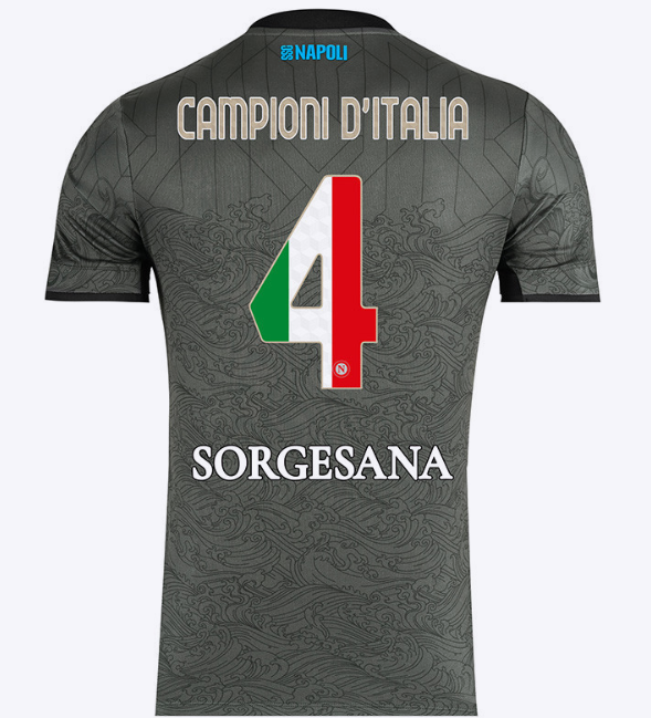 Terza Maglia Napoli Campioni d'Italia 4 con scudetto incluso 2024/25